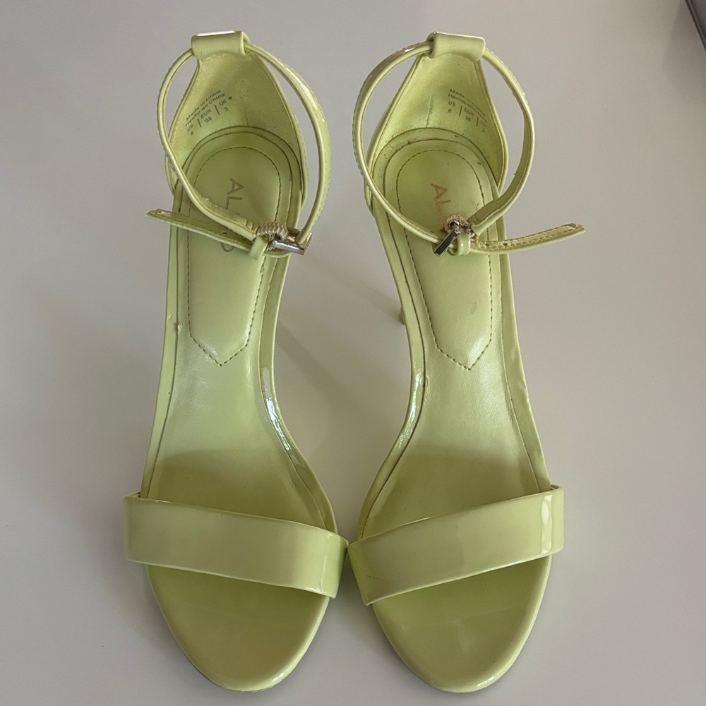 Aldo Light Mint Green Strappy Heels 6